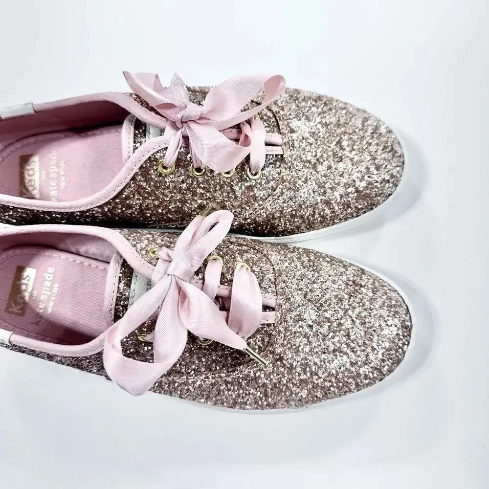Kate Spade X Keds Champion rose gold glitter wedding sneaker shoes 6